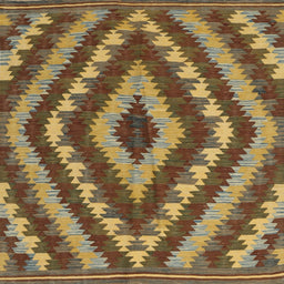 Square Contemporary Saddle Brown Southwestern Rug, con1093