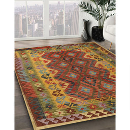 Machine Washable Contemporary Tomato Red Rug in a Family Room, wshcon1094