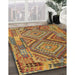 Contemporary Gold Southwestern Rug in Family Room, con1095