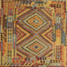 Square Contemporary Gold Southwestern Rug, con1095