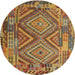 Sideview of Contemporary Gold Southwestern Rug, con1095