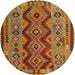 Sideview of Contemporary Mahogany Brown Oriental Rug, con1096