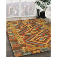 Contemporary Mahogany Brown Southwestern Rug, con1097