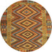 Sideview of Contemporary Mahogany Brown Southwestern Rug, con1097