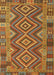 Contemporary Mahogany Brown Southwestern Rug, con1097