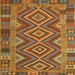 Square Contemporary Mahogany Brown Southwestern Rug, con1097