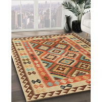 Contemporary Mahogany Brown Southwestern Rug, con1098