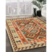 Contemporary Mahogany Brown Southwestern Rug in Family Room, con1098