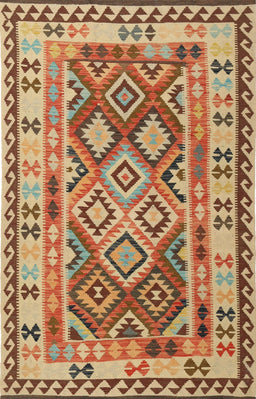 Contemporary Mahogany Brown Southwestern Rug, con1098