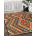 Contemporary Mahogany Brown Southwestern Rug in Family Room, con1099