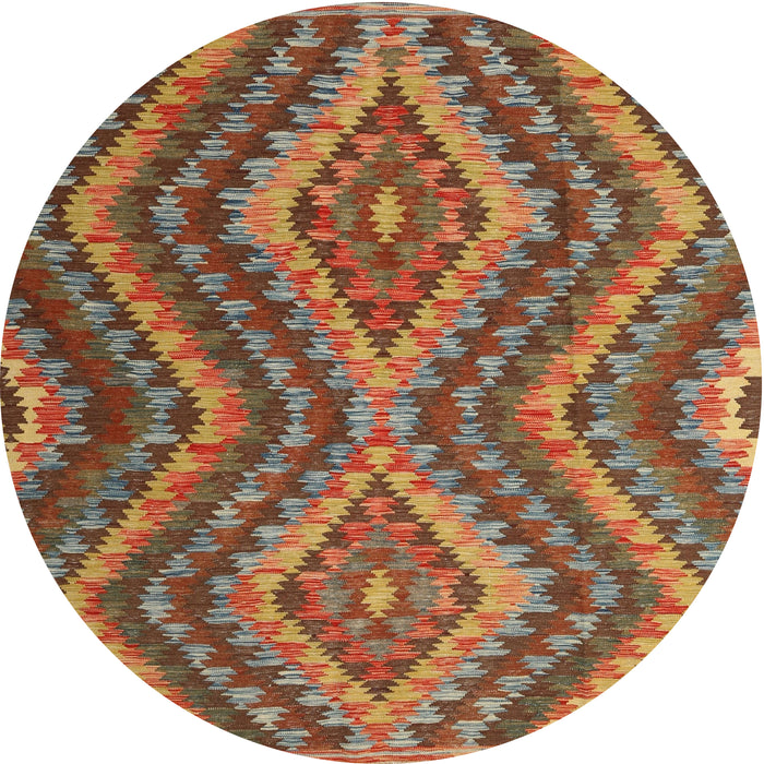 Sideview of Contemporary Mahogany Brown Southwestern Rug, con1099