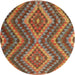 Sideview of Contemporary Mahogany Brown Southwestern Rug, con1099