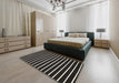 Contemporary Army Brown Modern Rug in a Bedroom, con109