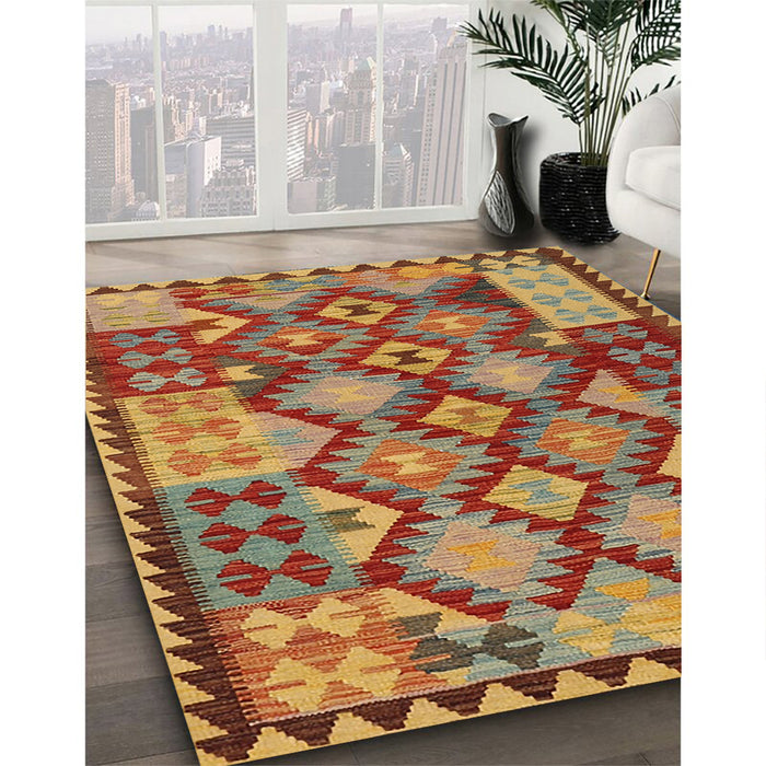 Machine Washable Contemporary Metallic Gold Rug in a Family Room, wshcon1100