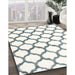 Contemporary Dark Gray Trellis Rug in Family Room, con1103