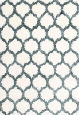 Contemporary Dark Gray Trellis Rug, con1103