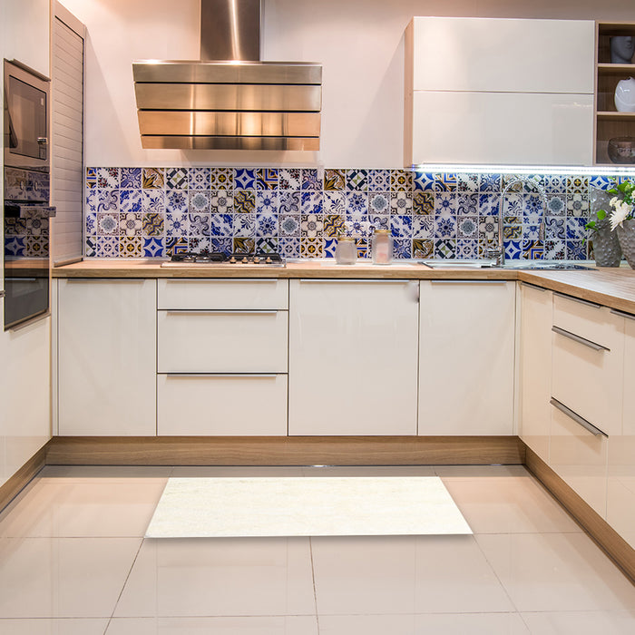 Contemporary Beige Solid Rug in a Kitchen, con1104