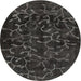 Sideview of Contemporary Charcoal Black Persian Rug, con1107