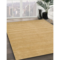 Contemporary Yellow Solid Rug, con110