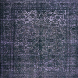 Square Contemporary Dark Slate Blue Modern Rug, con1111