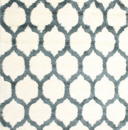 Contemporary Dark Gray Trellis Rug, con1112