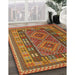 Contemporary Mahogany Brown Oriental Rug in Family Room, con1114