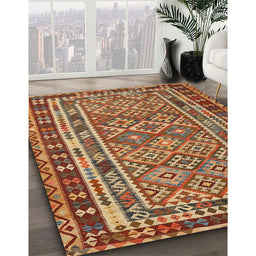 Machine Washable Contemporary Tomato Red Rug in a Family Room, wshcon1115