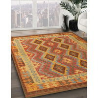 Contemporary Mahogany Brown Southwestern Rug, con1116