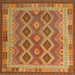 Square Contemporary Mahogany Brown Southwestern Rug, con1116