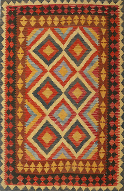 Machine Washable Contemporary Tomato Red Rug, wshcon1118