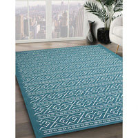 Contemporary Dark Cyan Green Modern Rug, con1120