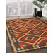 Contemporary Red Oriental Rug in Family Room, con1122