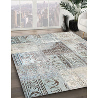 Contemporary Gray Patchwork Rug, con1126