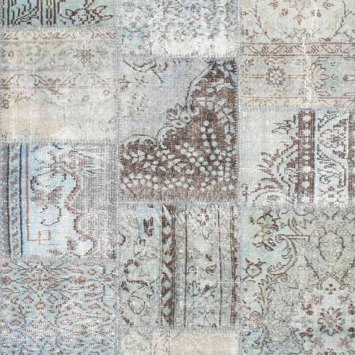 Contemporary Gray Patchwork Rug, con1126