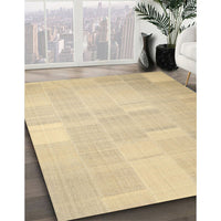 Contemporary Brown Gold Solid Rug, con1128