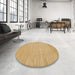 Round Machine Washable Contemporary Yellow Rug in a Office, wshcon112