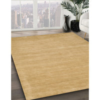 Contemporary Yellow Solid Rug, con112