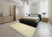 Contemporary Brown Modern Rug in a Bedroom, con1130