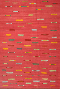 Machine Washable Contemporary Fire Red Rug, wshcon1133