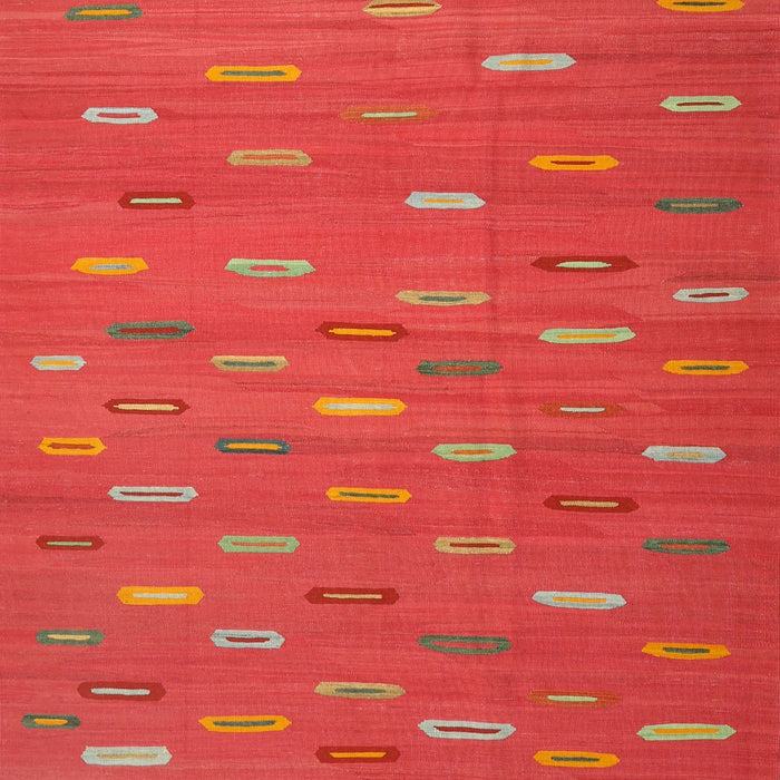 Machine Washable Contemporary Fire Red Rug, wshcon1133