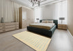 Machine Washable Contemporary Brown Rug in a Bedroom, wshcon1135