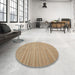 Round Machine Washable Contemporary Bronze Brown Rug in a Office, wshcon1136