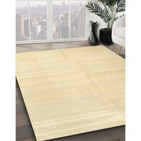 Contemporary Brown Gold Solid Rug, con1137