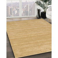 Contemporary Yellow Solid Rug, con113