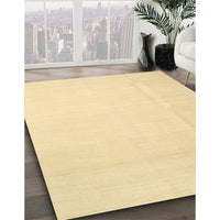 Contemporary Brown Gold Solid Rug, con1140