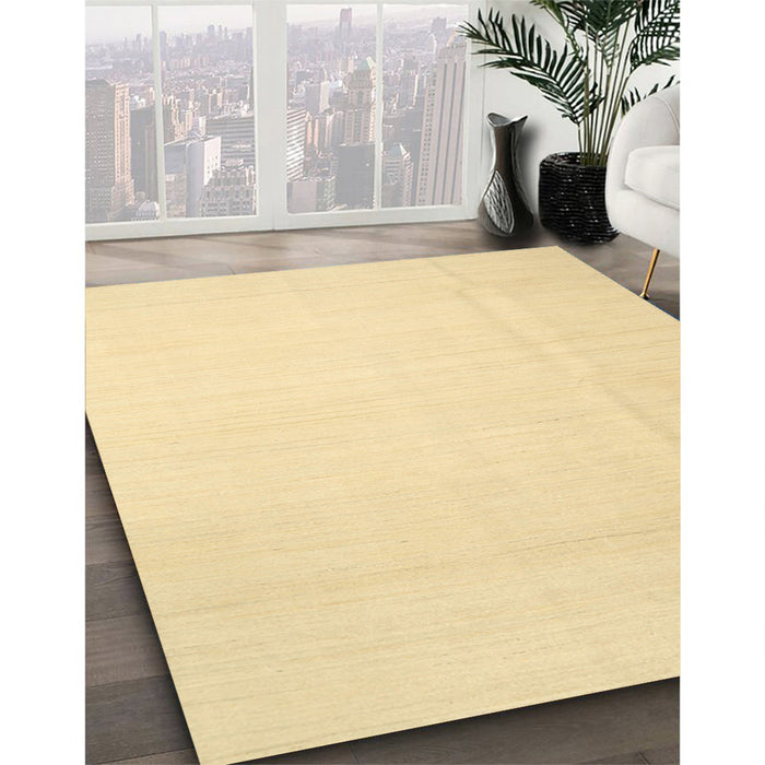 Contemporary Brown Gold Solid Rug in Family Room, con1140