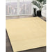 Contemporary Brown Gold Solid Rug in Family Room, con1140