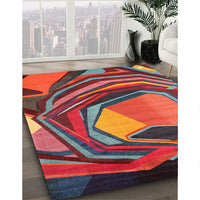 Contemporary Rose Purple Modern Rug, con1141