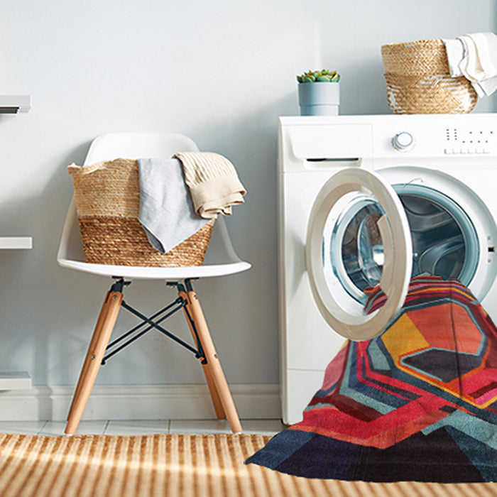 Machine Washable Contemporary Rose Dust Purple Rug in a Washing Machine, wshcon1141