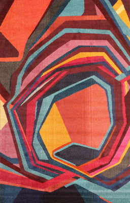 Contemporary Rose Purple Modern Rug, con1141